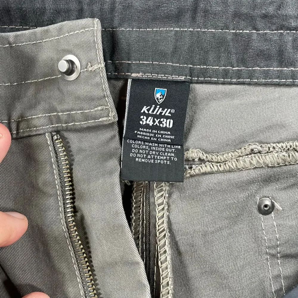 Kuhl Rebel Saddle-Stitched Jeans Men's 34X30 Gray Twill Fabric Outdoor Trail